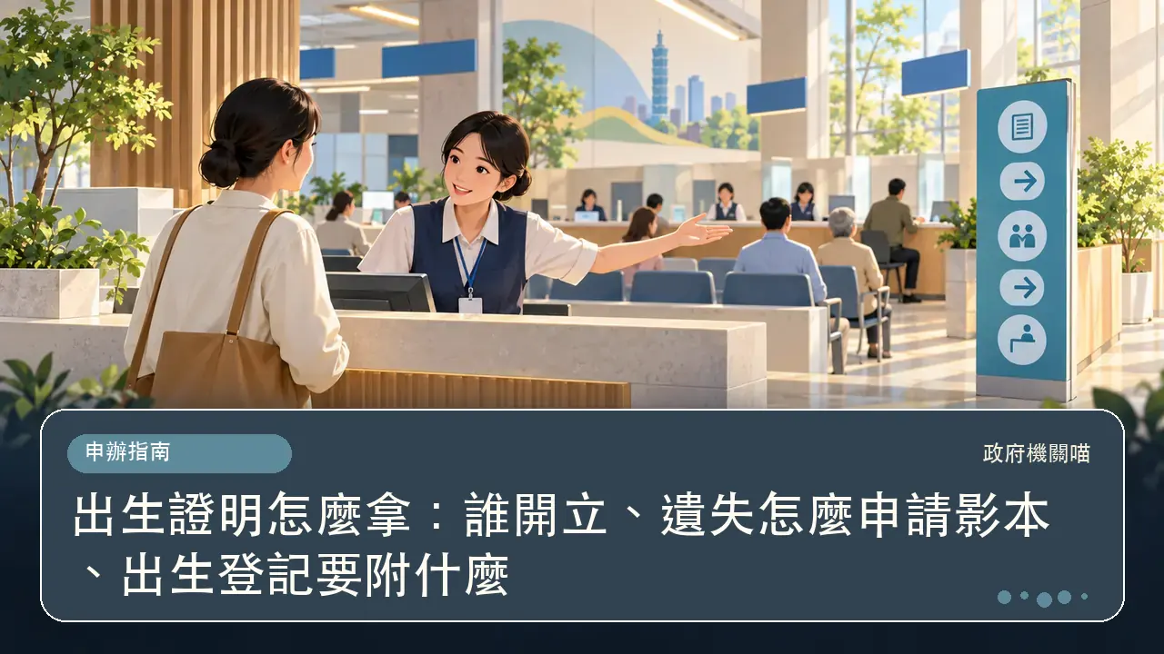 出生證明怎麼拿：誰開立、遺失怎麼申請影本、出生登記要附什麼主題插畫