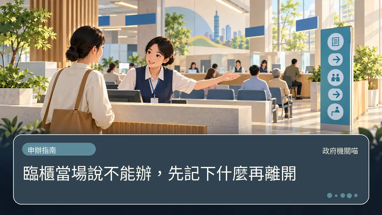 臨櫃當場說不能辦,先記下什麼再離開主題插畫