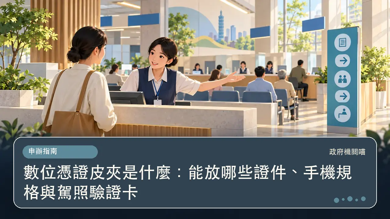 數位憑證皮夾是什麼：能放哪些證件、手機規格與駕照驗證卡主題插畫