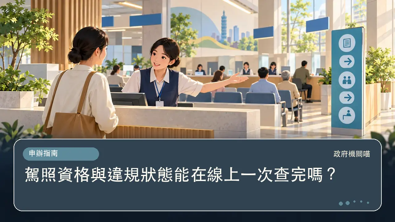 駕照資格與違規狀態能在線上一次查完嗎？主題插畫