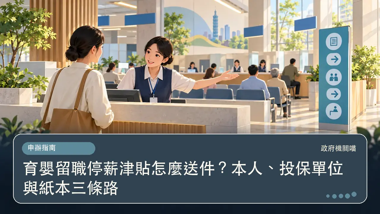 育嬰留職停薪津貼怎麼送件？本人、投保單位與紙本三條路主題插畫