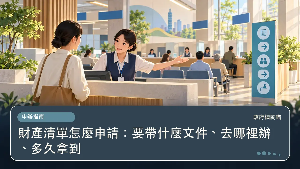 財產清單怎麼申請：要帶什麼文件、去哪裡辦、多久拿到主題插畫