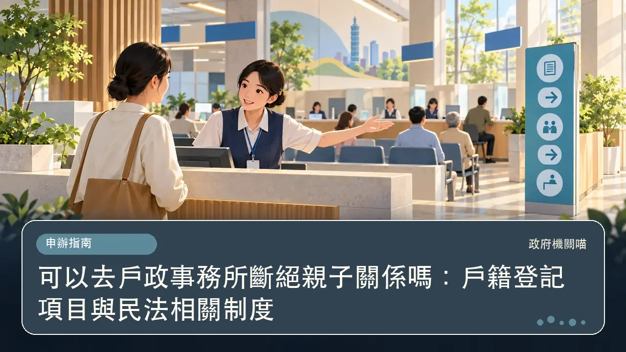 可以去戶政事務所斷絕親子關係嗎:戶籍登記項目與民法相關制度主題插畫
